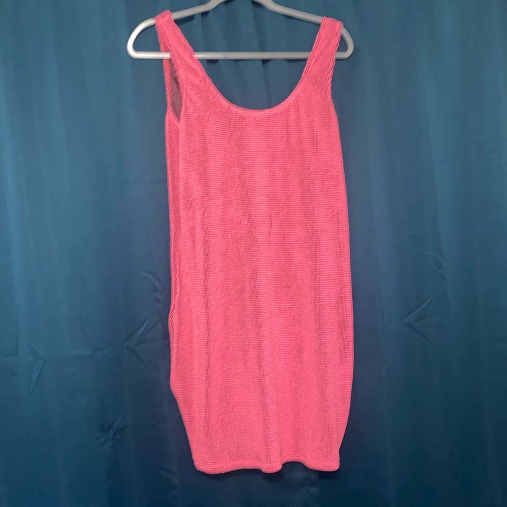Hot pink stretchy mini dress